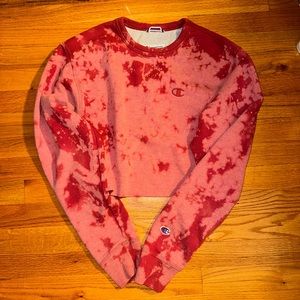 Champion tie dye cropped sweatshirt